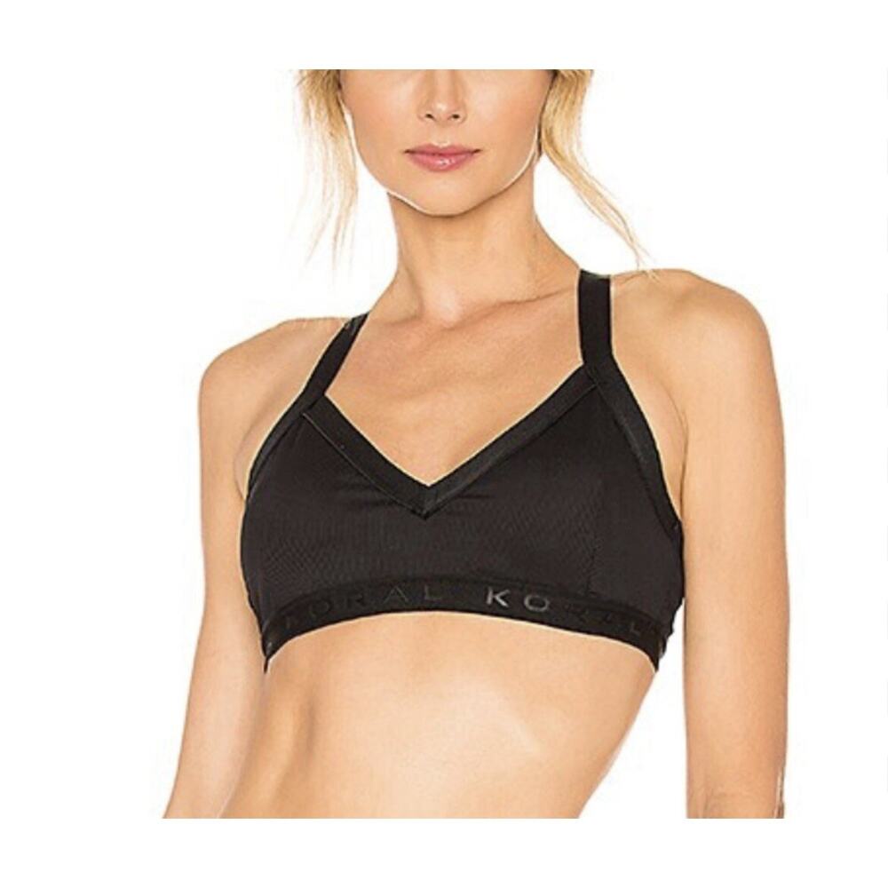 Koral women’s Trine Rib Sports Bra Black Sz. S NWOT